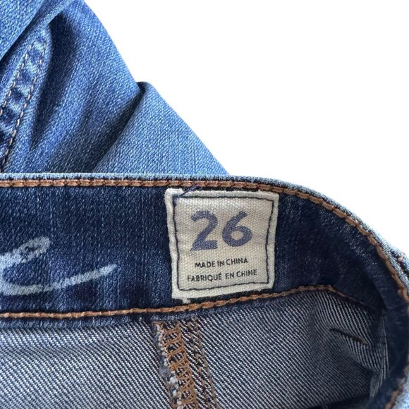 We the Free People Riley Seamed Skinny Blue Jeans Size 26 - Picture 7 of 14